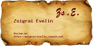 Zsigrai Evelin névjegykártya